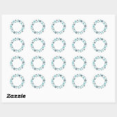 Sticker Rond Flamme de neige bleue (Feuille)