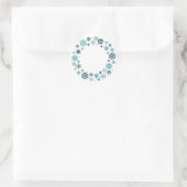 Sticker Rond Flamme de neige bleue (Sac)