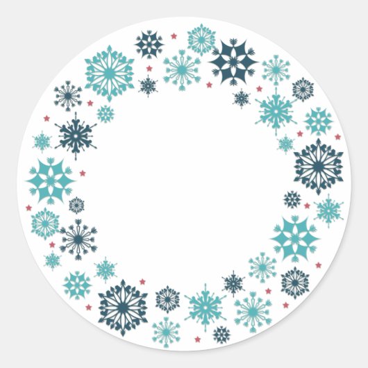 Sticker Rond Flamme de neige bleue (Devant)