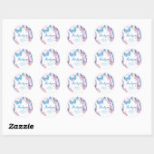 Sticker Rond Flamme florale mignonne sur les papillons Annivers (Feuille)