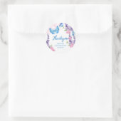 Sticker Rond Flamme florale mignonne sur les papillons Annivers (Sac)