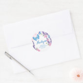 Sticker Rond Flamme florale mignonne sur les papillons Annivers (Enveloppe)