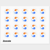 Sticker Rond Flamme Jumelle-Blanc- (Feuille)