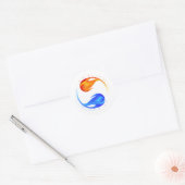 Sticker Rond Flamme Jumelle-Blanc- (Enveloppe)