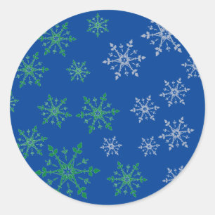 Sticker Rond Flammes de neige de Noël la nuit belle