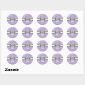 Sticker Rond Flammes de neige en argent violet Winter Wonderlan (Feuille)