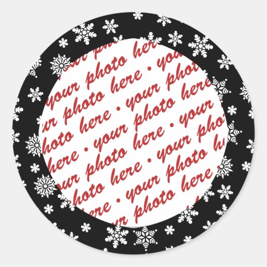 Sticker Rond Flammes de neige sur cadre photo Arrière - plan no (Devant)