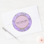 Sticker Rond Flammes de neige violette Pink Winter Wonderland F (Enveloppe)