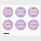 Sticker Rond Flammes de neige violette Pink Winter Wonderland F (Feuille)
