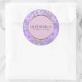 Sticker Rond Flammes de neige violette Pink Winter Wonderland F (Sac)