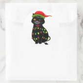 Sticker Rond Flammes de Noël de Chat Noir (Sac)