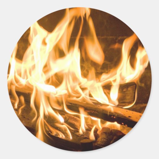 Sticker Rond Flammes d'incendie (Devant)