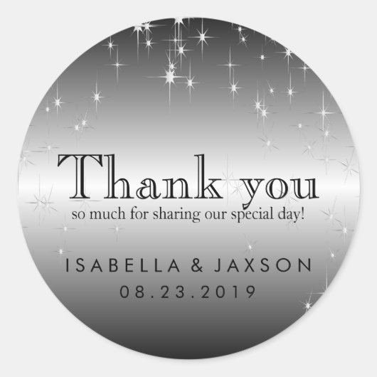 Sticker Rond Flammes en argent métallique (Devant)