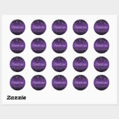 Sticker Rond Flammes en violet métallique (Feuille)