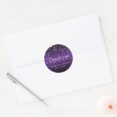 Sticker Rond Flammes en violet métallique (Enveloppe)