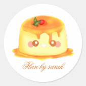 Sticker Rond Flan Espagnol Caramel Doux Et Crémeux (Devant)