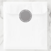 Sticker Rond Flanelle grise écriture rustique fait main (Sac)