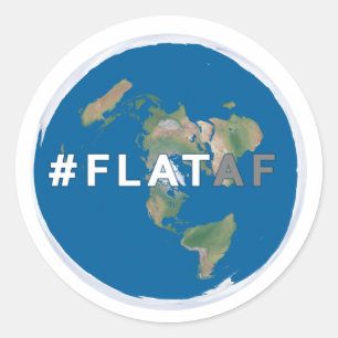 Sticker Rond #flataf plat de l'autocollant   de la terre