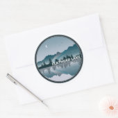 Sticker Rond Flathead Lake Montana Réflexion (Enveloppe)