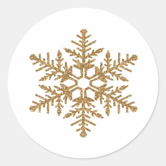 Sticker Rond Fléau de neige Gold Faux Parties scintillant (Devant)