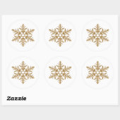 Sticker Rond Fléau de neige Gold Faux Parties scintillant (Feuille)