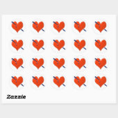Sticker Rond Flèche dans le coeur (Feuille)