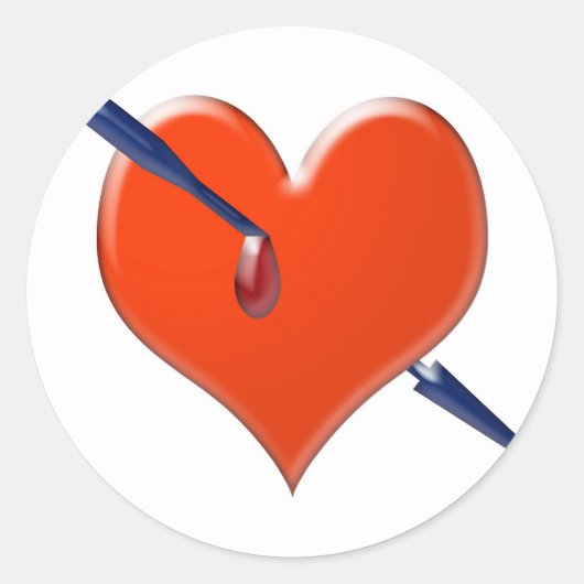 Sticker Rond Flèche dans le coeur (Devant)