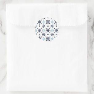 Sticker Rond Flèche de neige bleu clair et blanc