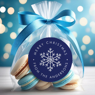 Sticker Rond Flèche de neige bleue