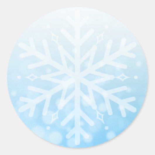 Sticker Rond Flèche de neige de Noël bleu (Devant)