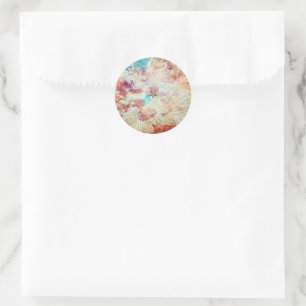 Sticker Rond Flèche de neige en plumes Ciel Nuages Galaxy Viole