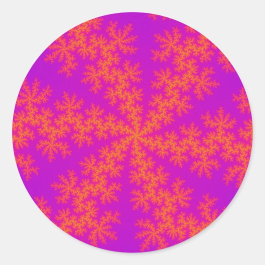 Sticker Rond Flèche de neige rose et orange (Devant)