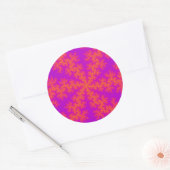 Sticker Rond Flèche de neige rose et orange (Enveloppe)