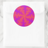 Sticker Rond Flèche de neige rose et orange (Sac)