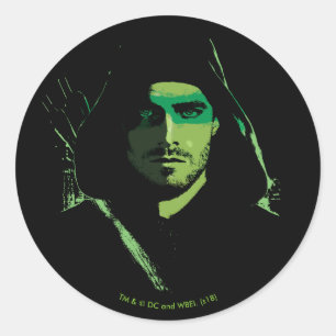 Sticker Rond Flèche   Découpe verte avec flèche