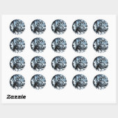 Sticker Rond Flèche d'encre bleue et noire (Feuille)