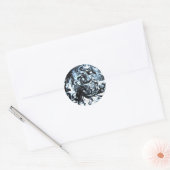 Sticker Rond Flèche d'encre bleue et noire (Enveloppe)