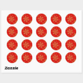 Sticker Rond Flèche dorée sur rouge (Feuille)
