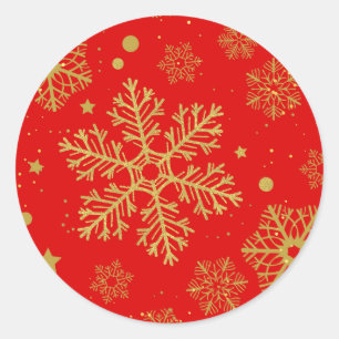 Sticker Rond Flèche dorée sur rouge