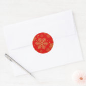 Sticker Rond Flèche dorée sur rouge (Enveloppe)