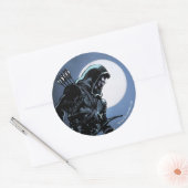 Sticker Rond Flèche | Flèche verte au clair de lune (Enveloppe)