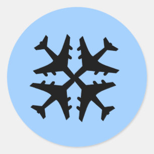Sticker Rond Flèche-neige de l'avion
