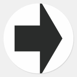 Sticker Rond flèche noire droite