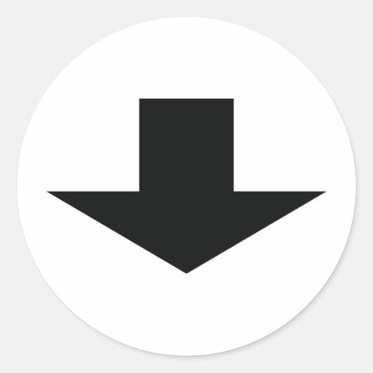 Sticker Rond flèche noire vers le bas (Devant)
