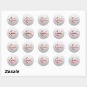 Sticker Rond Flèche Pointant À Gauche. Sur Grey. (Feuille)
