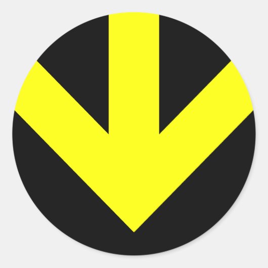Sticker Rond flèche vers le bas. couleur personnalisable. (Devant)