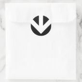 Sticker Rond flèche vers le bas. couleur personnalisable. (Sac)