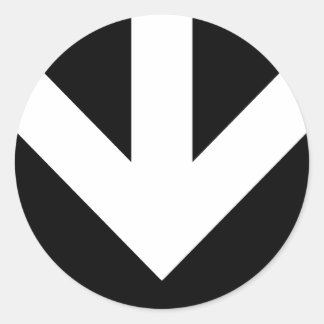 Sticker Rond flèche vers le bas. couleur personnalisable.