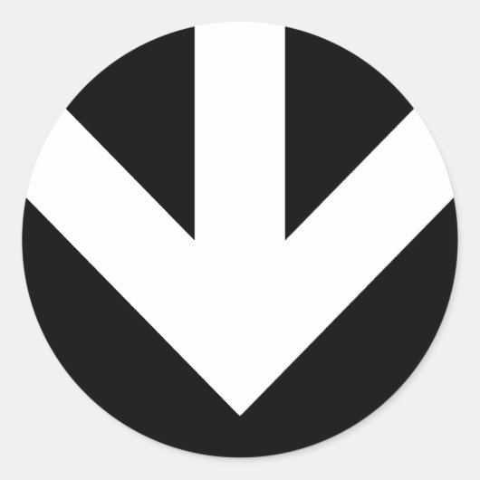 Sticker Rond flèche vers le bas. couleur personnalisable. (Devant)