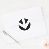 Sticker Rond flèche vers le bas. couleur personnalisable. (Enveloppe)